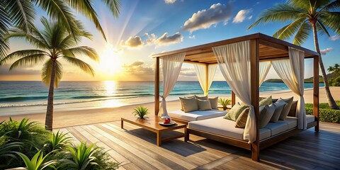 Luxurious Beach Resort Cabana with Ocean View - Perfect Relaxation