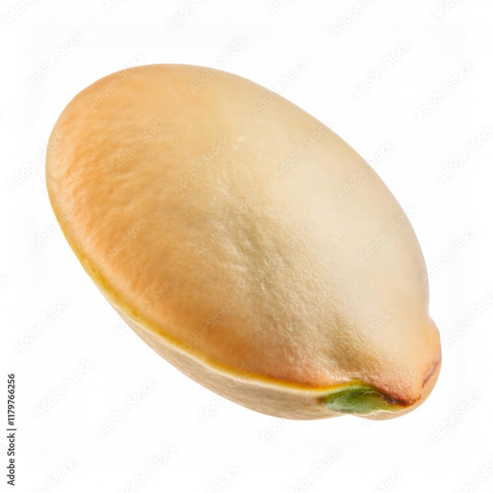 Poster isolated firefly lentil seed displaying rounded contour, rich brown hue against pristine white backg