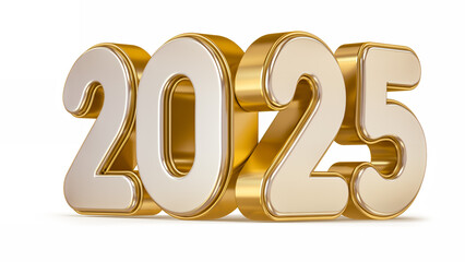 2025 Golden Letters with Transparent Background