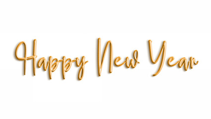Transparent Background Happy New Year 2025 Gold Art