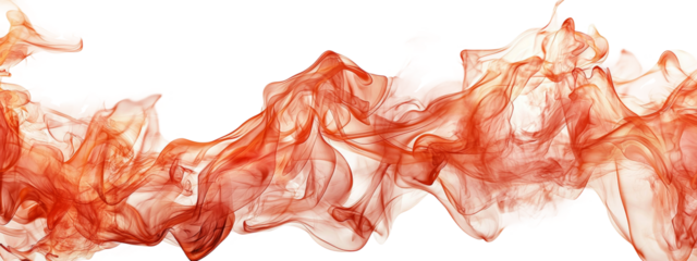 Red and Orange Abstract Smoke Wave Background Isolated on transparent background