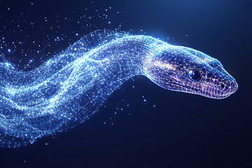 a snake on a transparent background, showing its graceful and dynamic form.