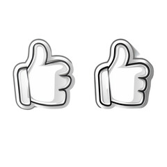 Like and unlike button. Thumbs up and down icons for user feedback. PNG transparent background.