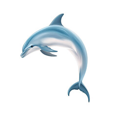 Fototapeta premium Graceful dolphin swimming in clear blue water, showcasing its sleek body and intelligent nature in a beautiful marine environment