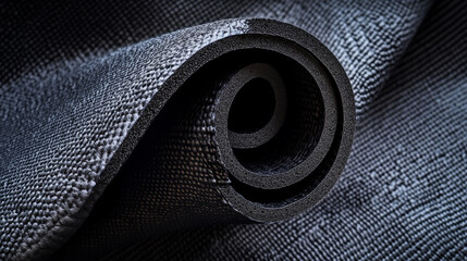 Yoga mat, carpet from rubber foam for pilates, sport training and meditation. Vector realistic mockup of gym equipment, rolled up and spread out blank mattress for yoga, fitness and exercise top view