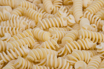 Fusilli pasta close-up. Selective focus.