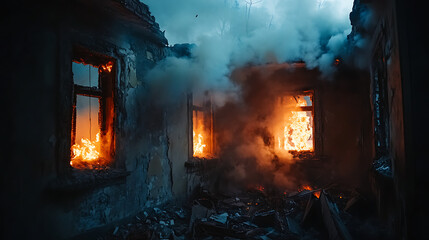 fire in an apartment building