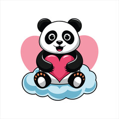 Fototapeta premium Cute Panda icon vector Illustration.