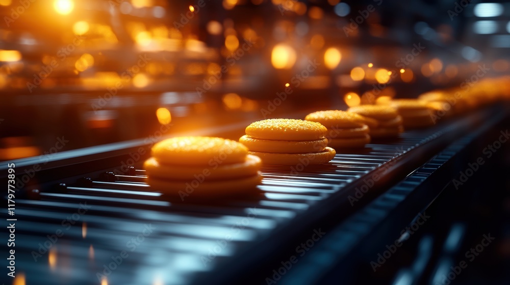 Poster a colorful array of freshly baked donuts topped with various icing flavors and sprinkles on a rustic