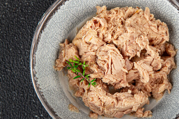 canned tuna fish seafood snack aperitif fresh tasty food dish delicious gourmet food pescetarian diet background on the table rustic food top view copy space vegetarian food 