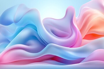 Obraz premium Abstract Pastel Swirls Dreamlike Fluid Color Background Design