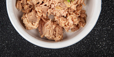 canned tuna fish seafood snack aperitif fresh tasty food dish delicious gourmet food pescetarian diet background on the table rustic food top view copy space vegetarian food 