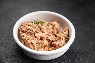 canned tuna fish seafood snack aperitif fresh tasty food dish delicious gourmet food pescetarian...