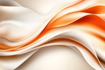 Obraz premium Abstract Orange and White Swirling Waves Elegant Fluid Design Modern Background Texture