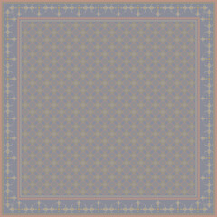 Obraz premium Hijab scarf flower abstract pattern.Ethnic geometric ornament with frame motif border hijab pattern.Design for fabric,print,scarves,shawl,kerchief,bandana,clothing,pareo,pillows,tablecloth,decoration.