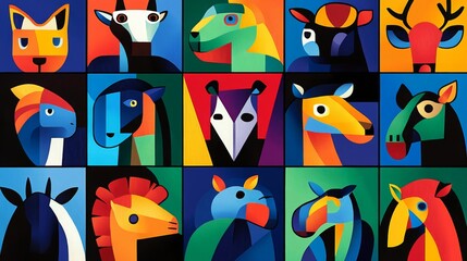 Geometric Animal Portraits