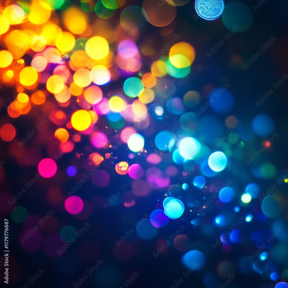 Poster this stunning abstract image features vibrant prismatic light leaks and colorful bokeh effects again