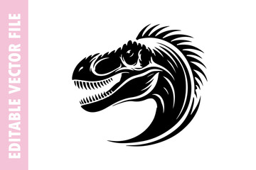 head of a dinosaur vector design