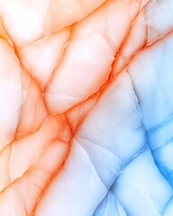 Fototapeta premium Abstract Colorful Marble Texture Peach Blue and White Veined Stone Background