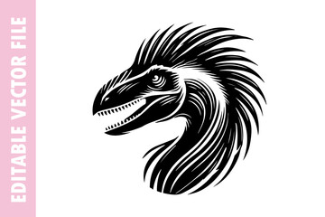 tattoo of the dinosaur vector design silhouette illustration