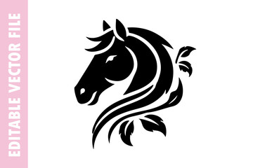 horse head vector design