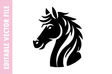 horse black head illustration, horse vector design