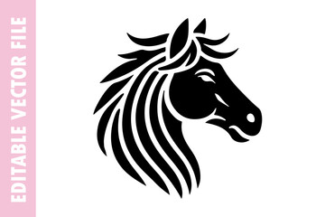 horse head isolated on black vector design