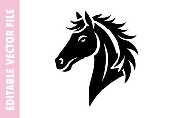 horse head icon, horse vector design silhouette illustration