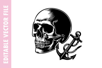 skull and bones, skull vector silhouette illustration