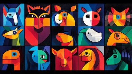 Fototapeta premium Geometric Animal Portraits