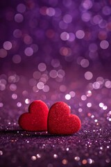 Obraz premium Happy Valentine's Day: Neon Heart and Red Decor. Poster, Banner, Post, Story, 