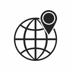 Globe and Location Icon Illustration.