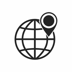 Globe and Location Icon Illustration.