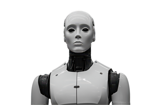 Crash test dummy on a black background, an icon of safety and technology. PNG transparent background.