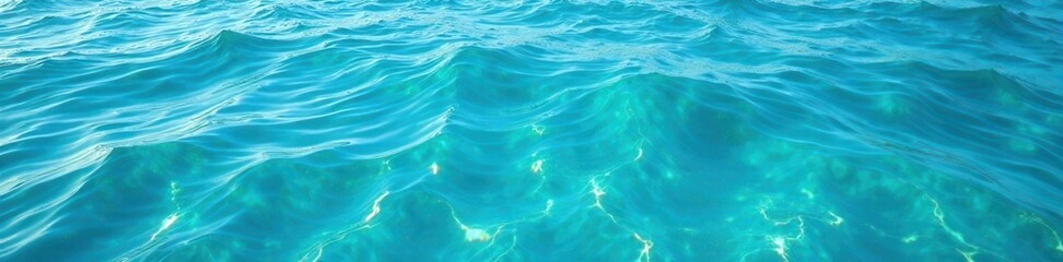 Obraz premium Azure sea, gentle waves ripple across the surface, photography, royalty-free