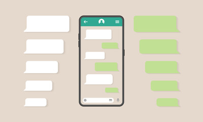 Smart Phone with messenger chat screen