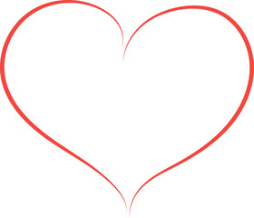  Single simple outline doodle heart