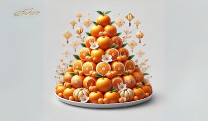 Fototapeta premium Oranges are an auspicious fruit on Chinese New Year.