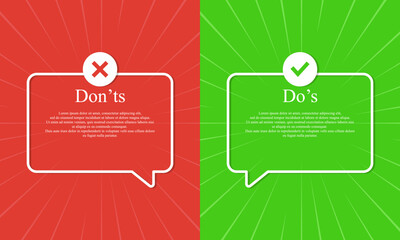 Do's and don'ts signs flat cartoon style