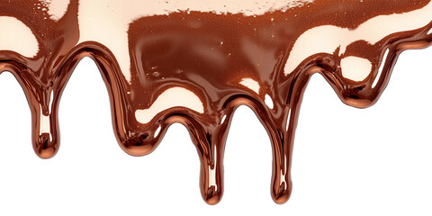 Smooth Chocolate Drizzle with Liquid Flow Isolated on transparent background