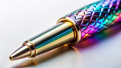 Macro Close-up of Modern Ballpoint Pen on White - Premium Stock Photo
