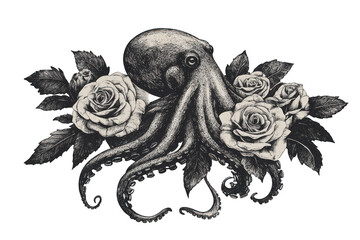 Hand-drawn design, black-and-white engraving, isolated object of exquisite detail. PNG transparent...