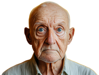 Close-up portrait of an elderly man, Transparent Background PNG