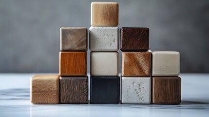 A balanced arrangement of number blocks showcasing a clean, modern design