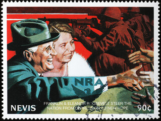 Franklin and Eleanor Roosevelt celebrated on caribbean stamp