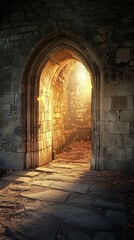 Obraz premium Enchanted Stone Archway: A Magical Pathway to Another Realm