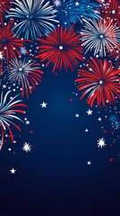 Naklejka premium Vibrant Fireworks Celebration Background Design