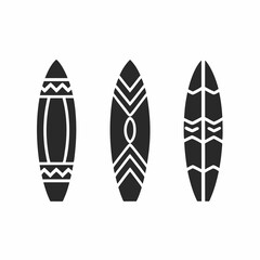 Minimalist Surfboard Vector Bundle for Summer Themes.