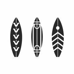 Minimalist Surfboard Vector Bundle for Summer Themes.