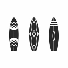 Minimalist Surfboard Vector Bundle for Summer Themes.